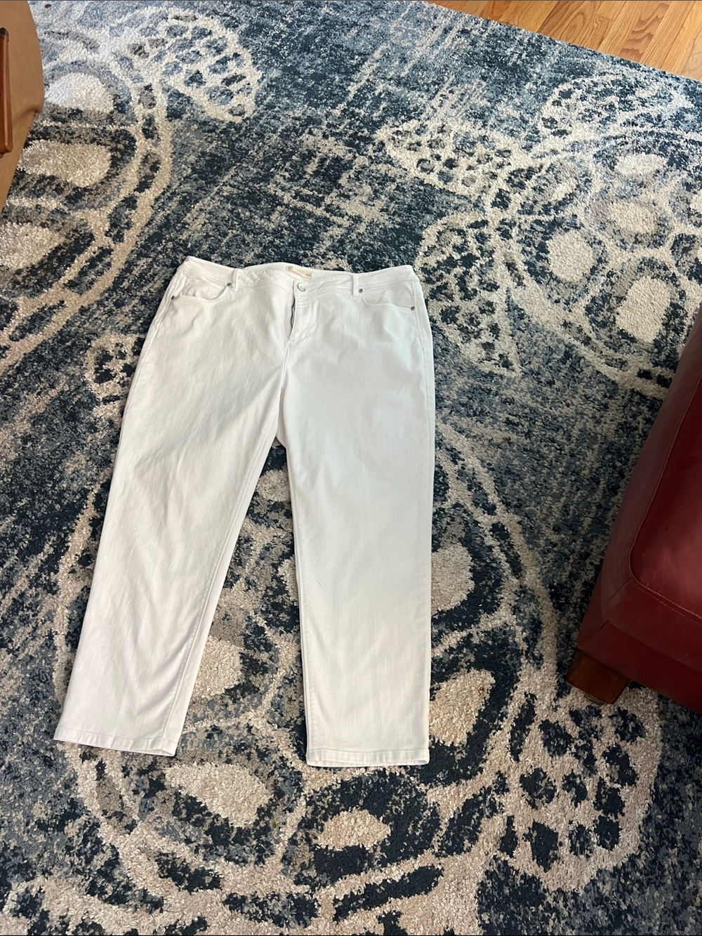 J. Jill White Cropped Straight-Leg Jeans